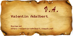 Valentin Adalbert névjegykártya